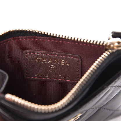 Chanel Lambskin Quilted Zip Card Holder Black 6 of 8