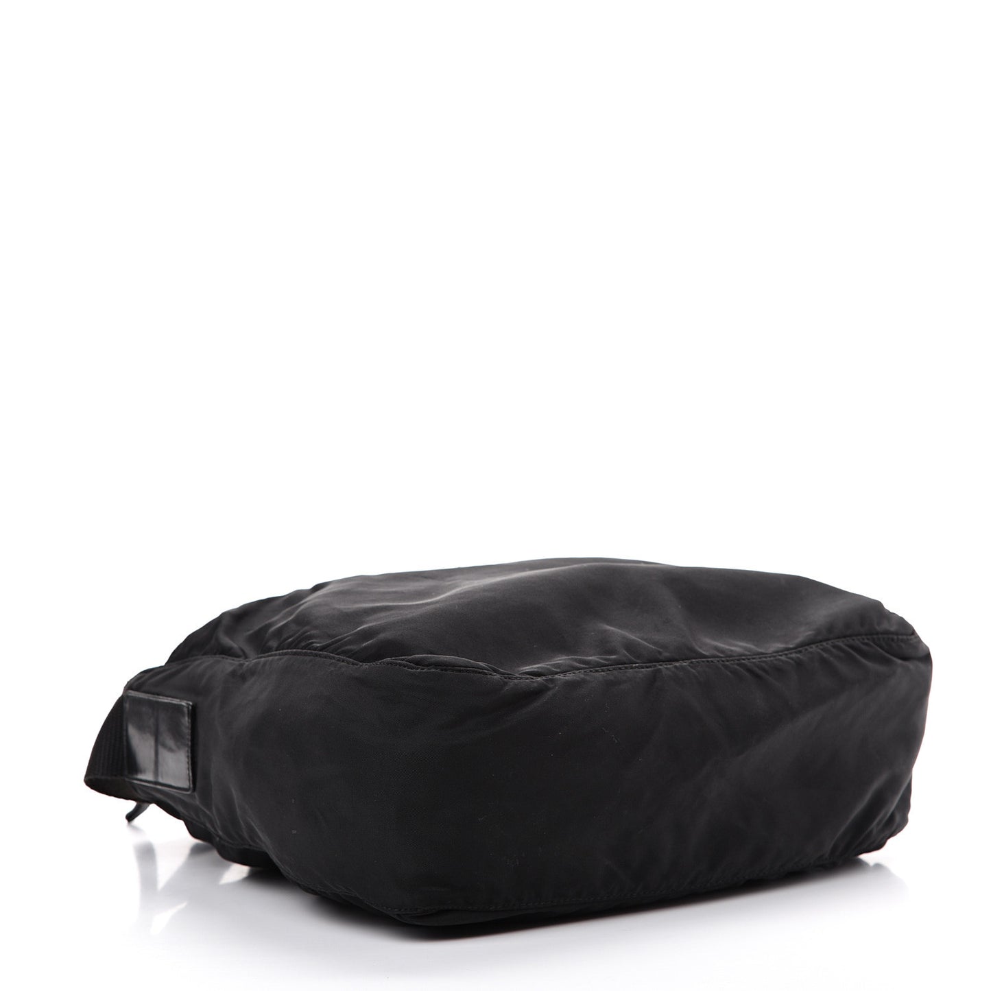 Nylon Flat Messenger Bag Black