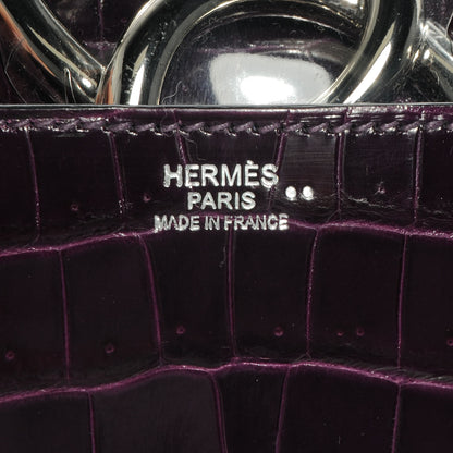 Hermes Niloticus Crocodile Egee Clutch Aubergine 6 of 8
