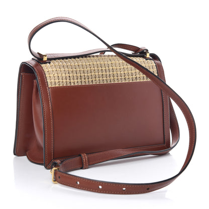 Loewe Woven Raffia Calfskin Medium Barcelona Shoulder Bag Brown 3 of 11