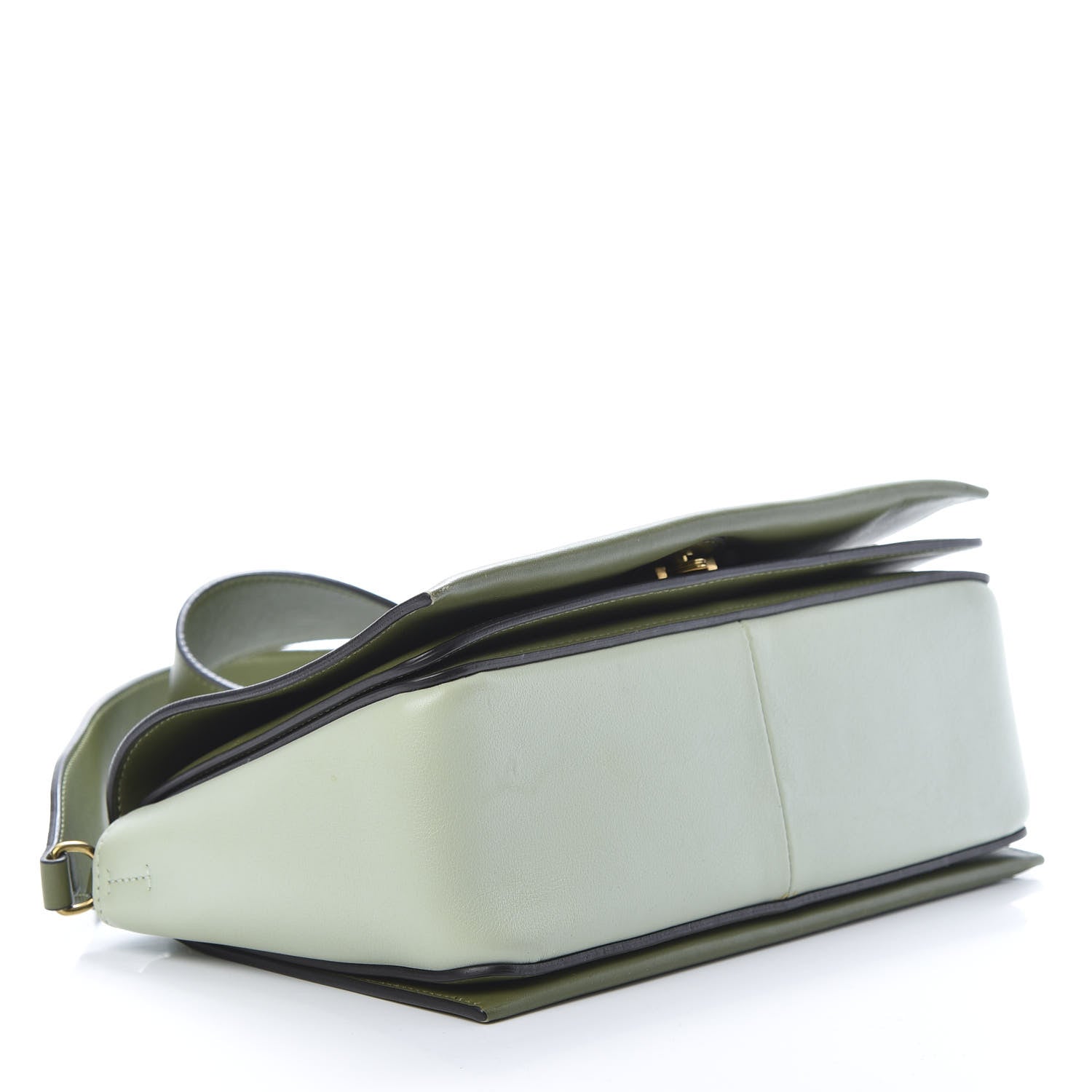 Celine Shiny Smooth Calfskin Medium Frame Shoulder Bag Olive Pastel Green 4 of 16