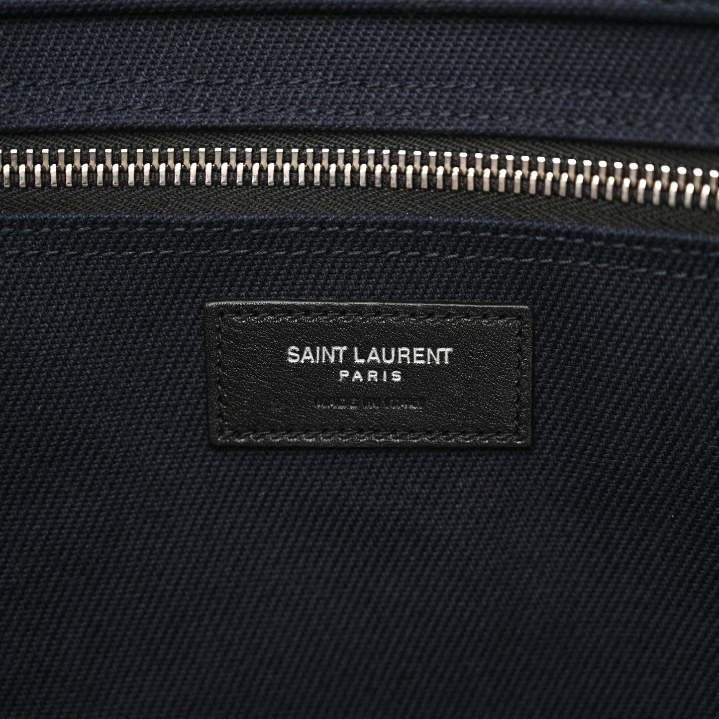 Linen Calfskin Rive Gauche Tote Navy