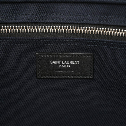 Saint Laurent Linen Calfskin Rive Gauche Tote Navy 6 of 12
