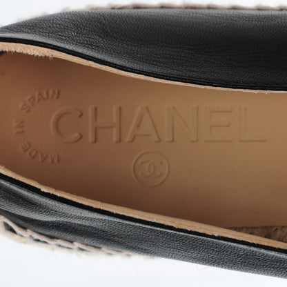 Chanel Lambskin CC Espadrilles 40 Black 8 of 10