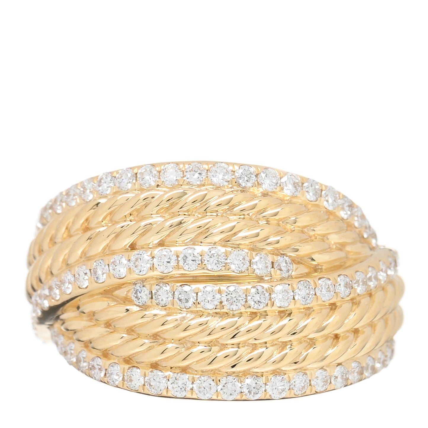 18K Yellow Gold Diamond 13mm Origami Ring 52 6