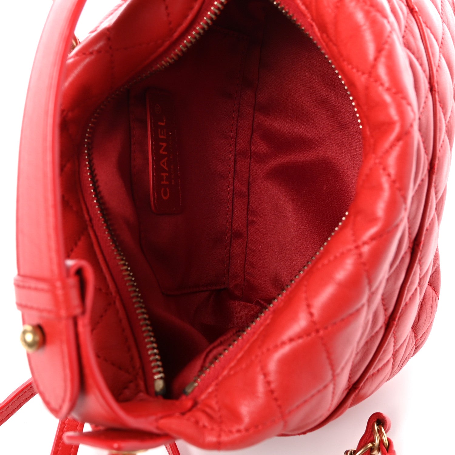 Chanel Lambskin Quilted Small Hobo Red 5 of 10