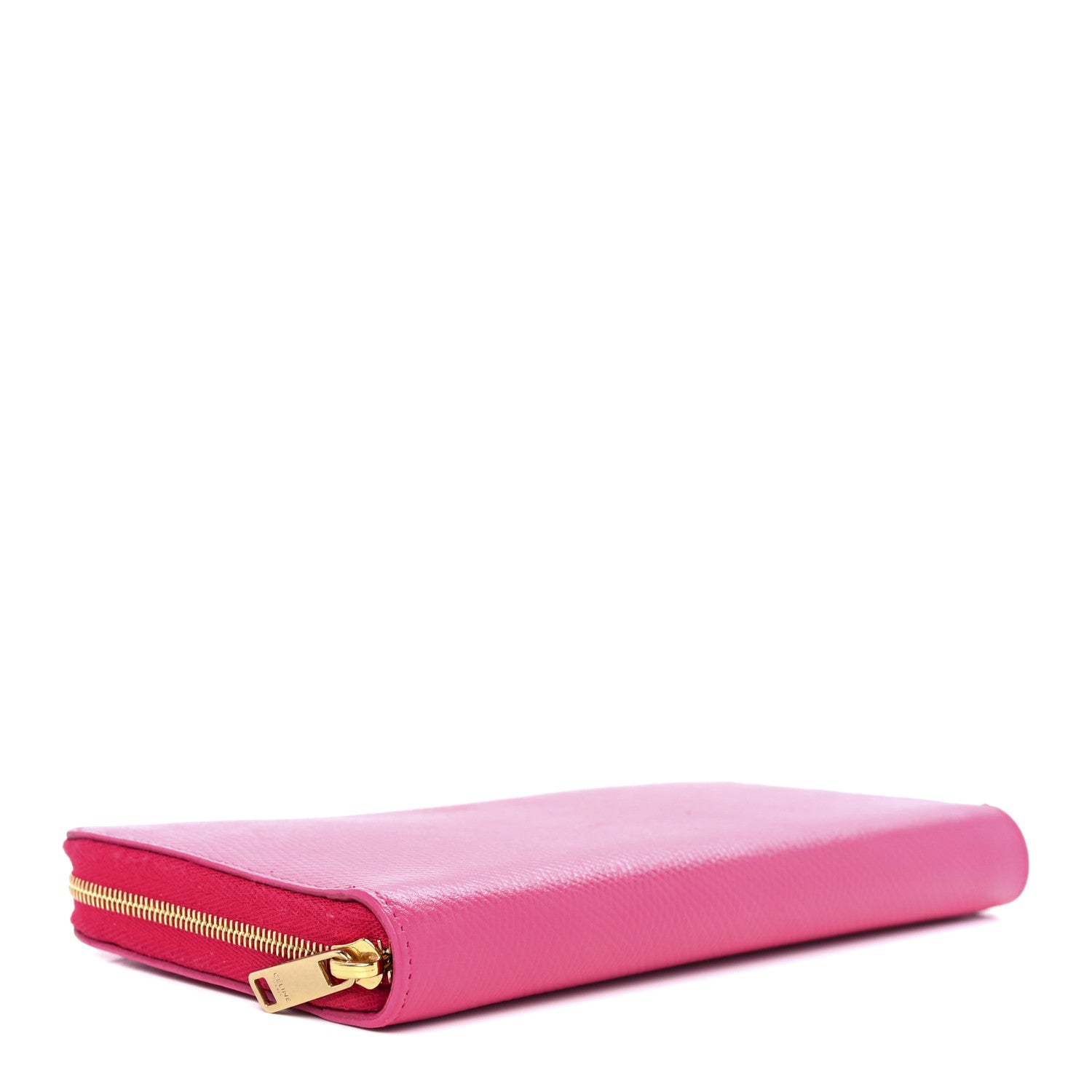 Celine Grained Calfskin Large Zip Around Multifunction Wallet Pink 3 of 11