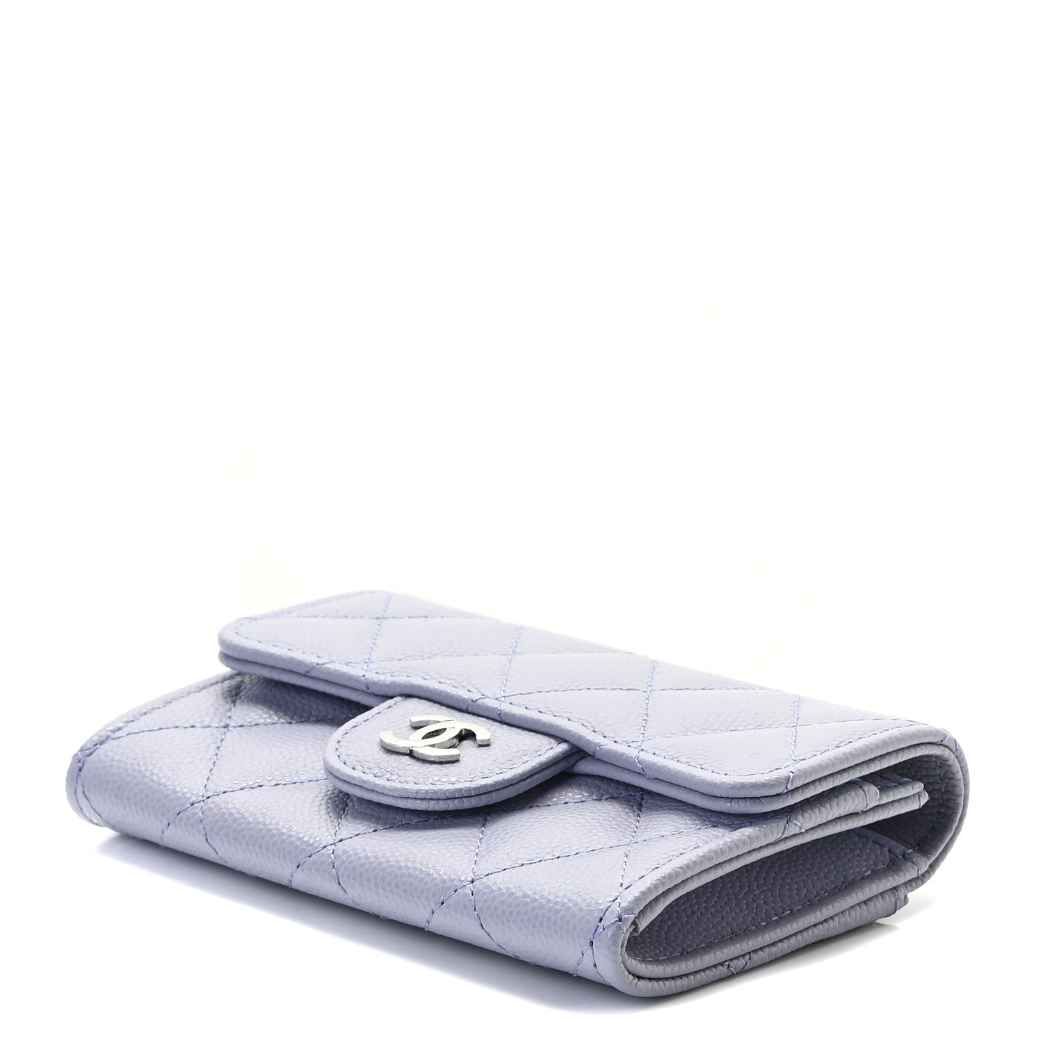 Chanel Caviar Quilted Flap Card Holder Wallet Light Purple 4 of 6
