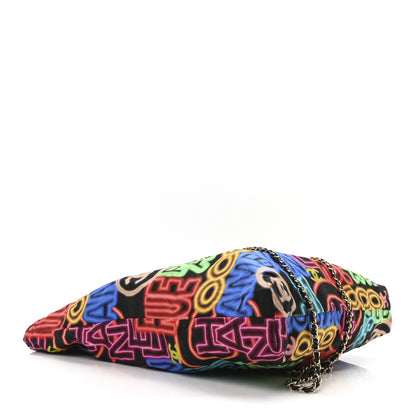 Chanel Caviar Fabric Graffiti Foldable Tote Bag With Chain Black Multicolor 4 of 11