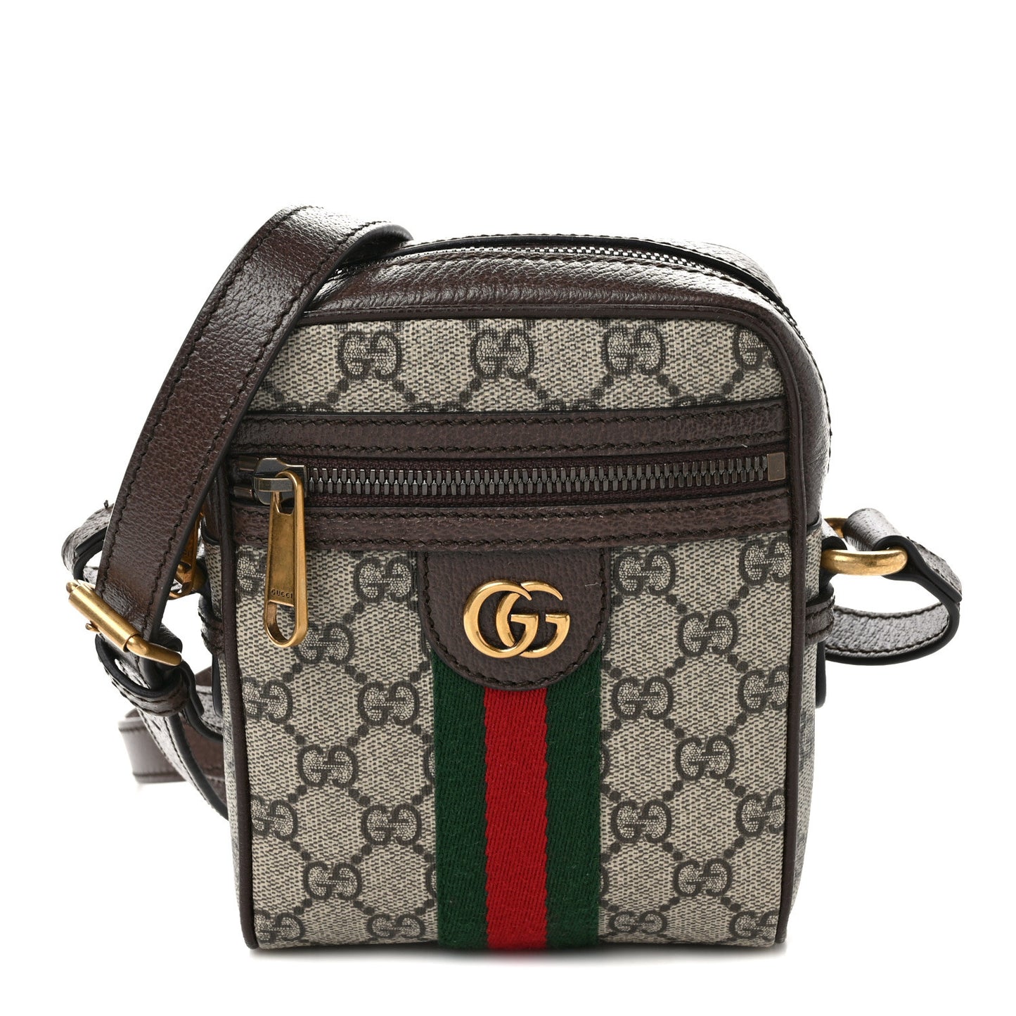 GG Supreme Monogram Web Mini Ophidia Messenger Brown