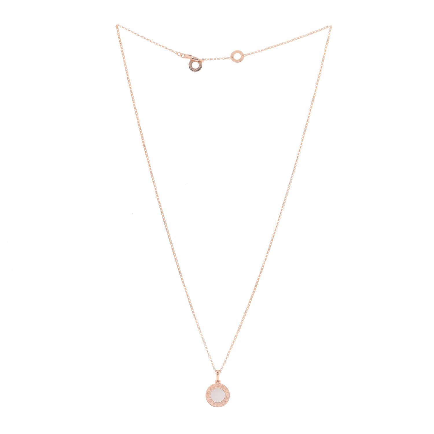 Bulgari 18K Rose Gold Mother of Pearl BVLGARI BVLGARI Pendant Necklace 3 of 7