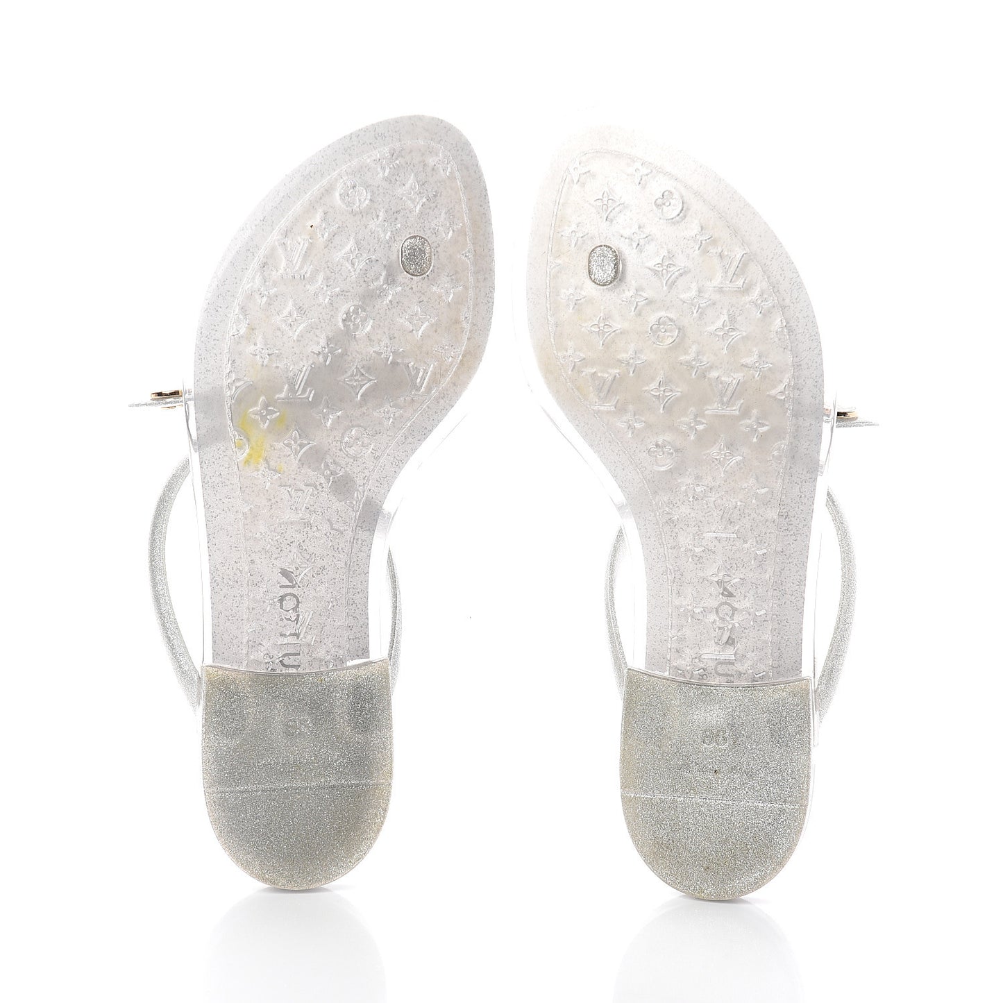 Patent Seastar Thong Sandals 36 Silver