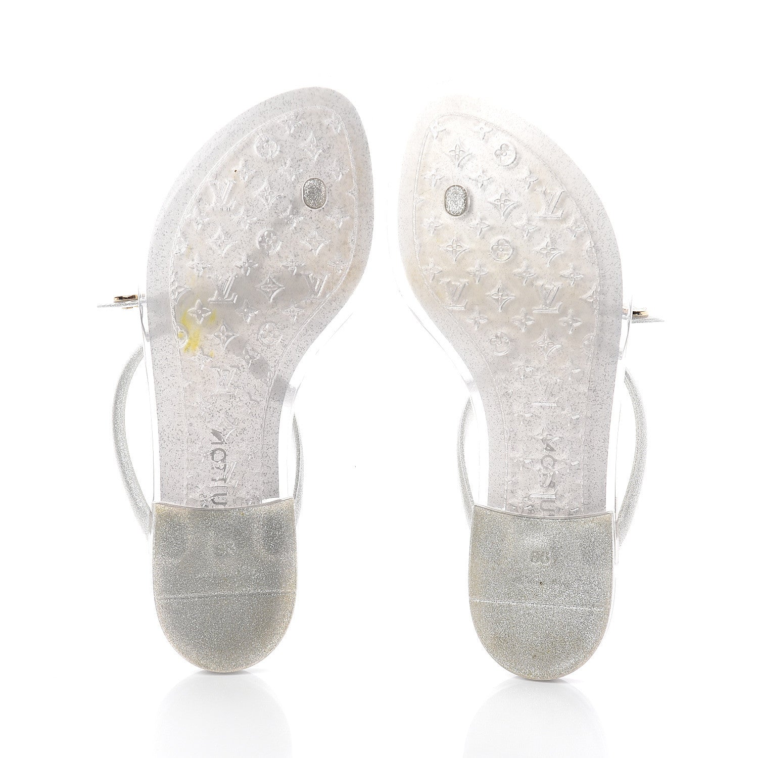 Louis Vuitton Patent Seastar Thong Sandals 36 Silver 7 of 7