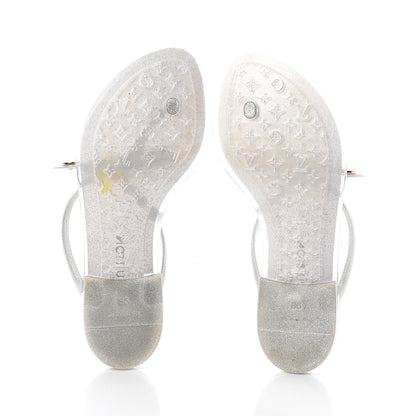 Louis Vuitton Patent Seastar Thong Sandals 36 Silver 7 of 7