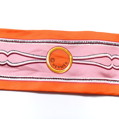 Hermes Silk Maillons Twilly Orange Vieux Rose Gold 3 of 4