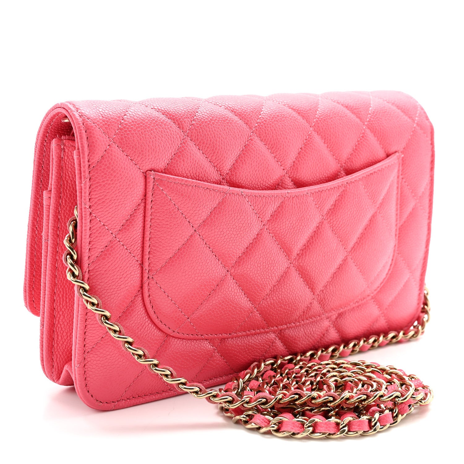 Chanel Caviar Quilted Wallet On Chain WOC Dark Pink 3 of 11