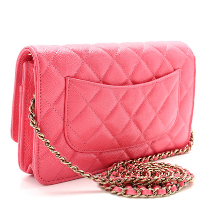 Chanel Caviar Quilted Wallet On Chain WOC Dark Pink 3 of 11