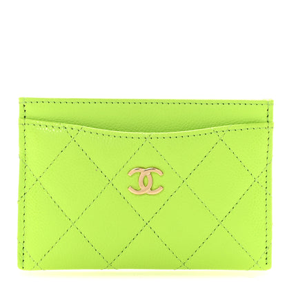 Chanel Caviar Quilted Card Holder Green 1 of 8