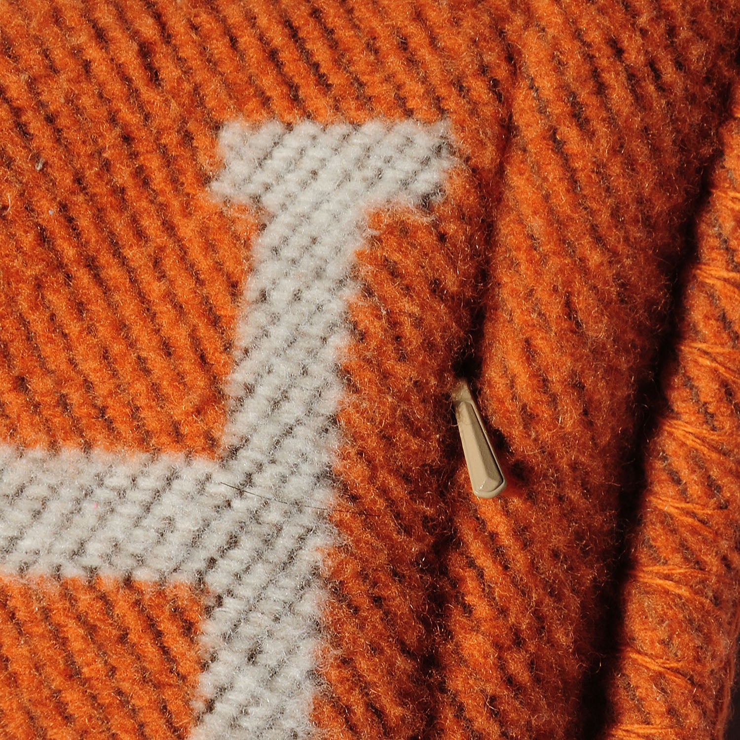 Hermes Wool Cashmere Avalon Cushion PM Ecru Pumpkin 5 of 8