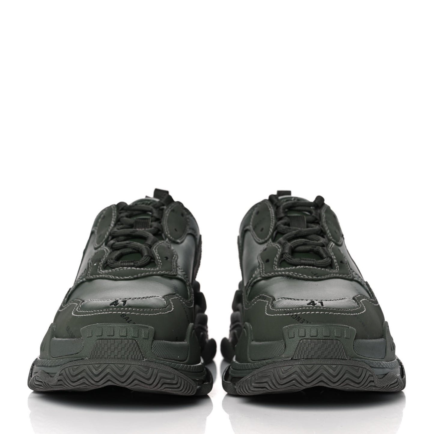 Technical Fabric Mesh Allover Logo Womens Triple S Sneakers 41 Kaki Black