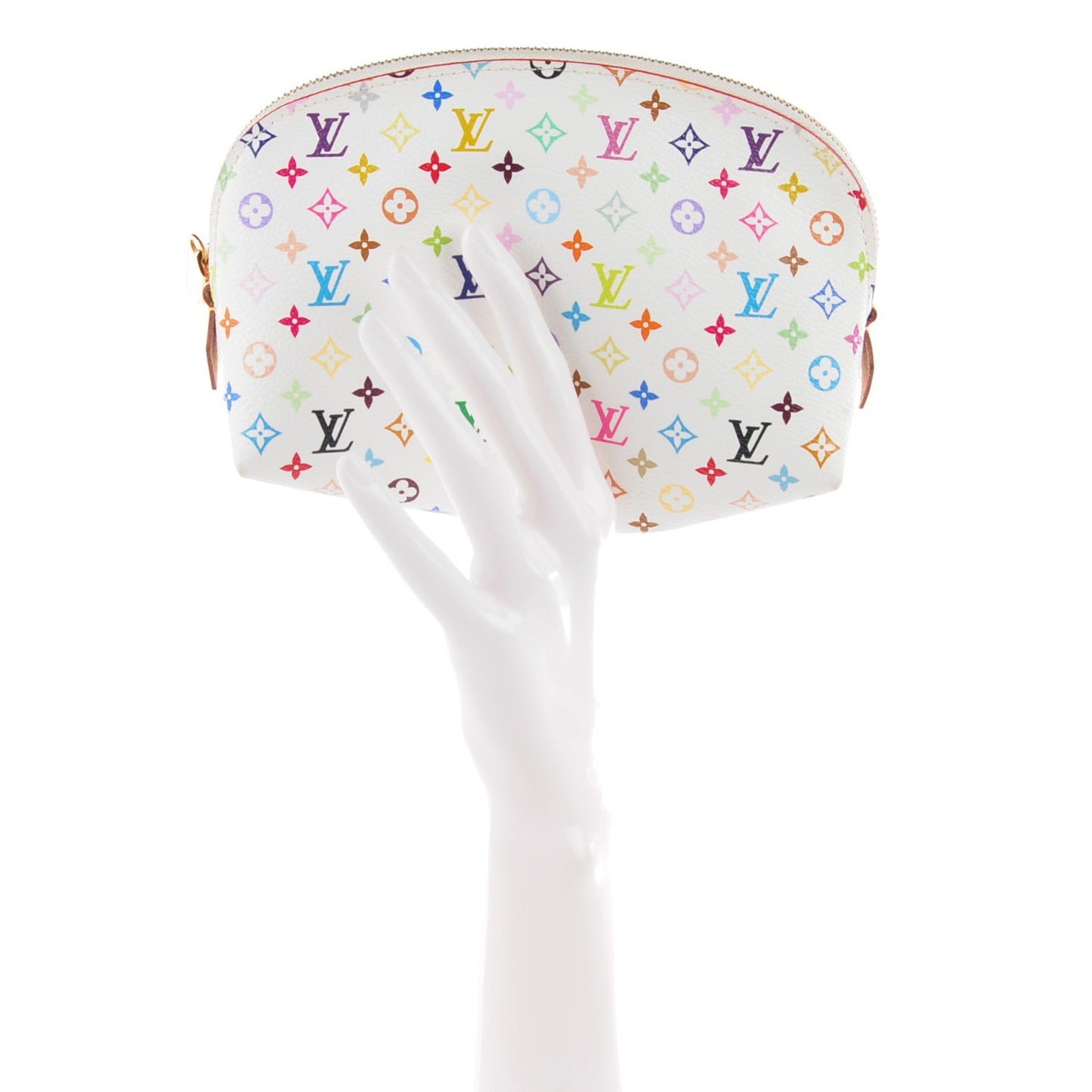 Monogram Multicolor Cosmetic Pouch White Litchi