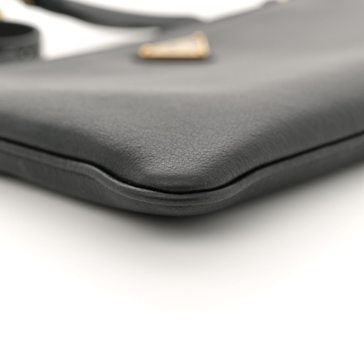Calfskin Triangle Pouch Shoulder Bag Black