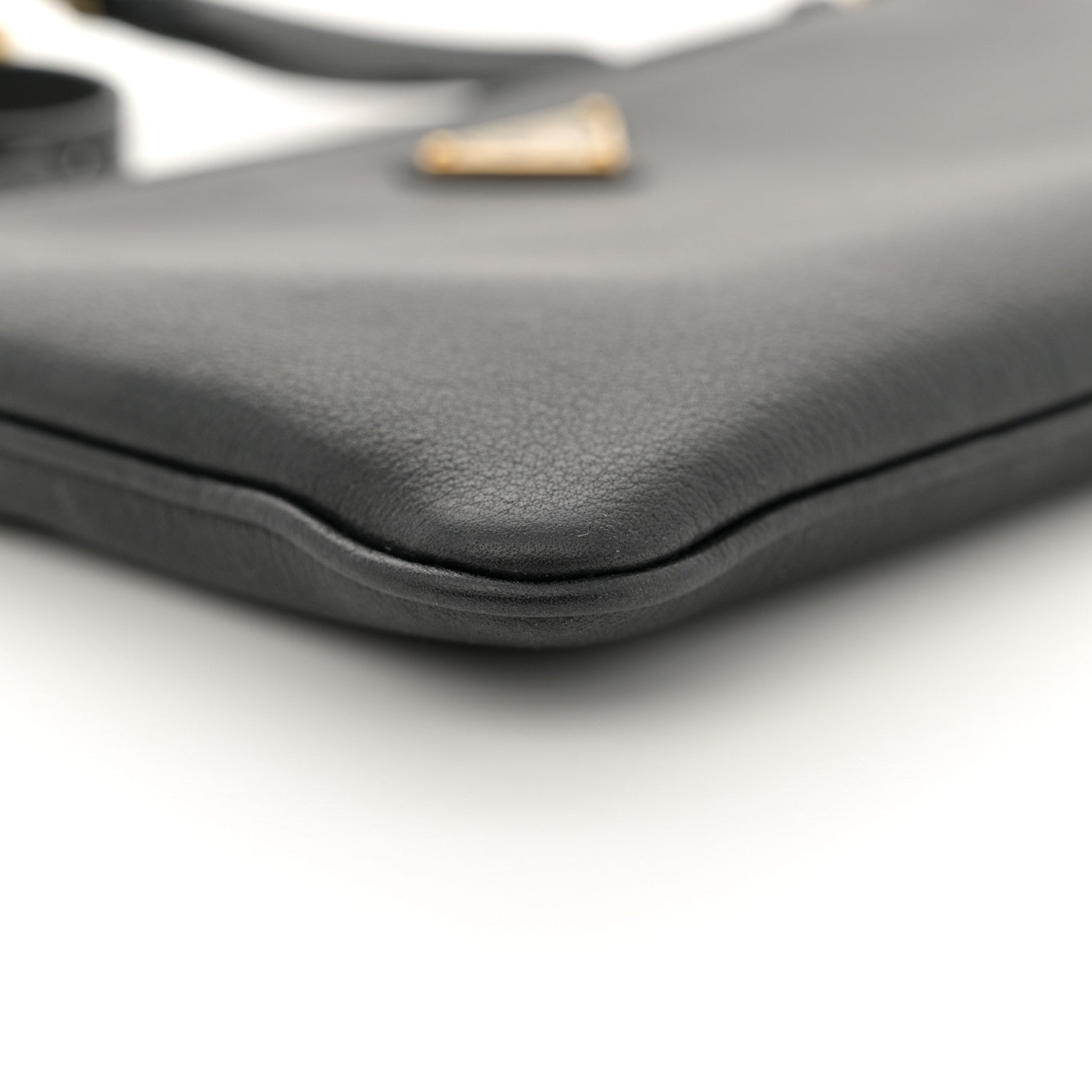 Prada Calfskin Triangle Pouch Shoulder Bag Black 9 of 11