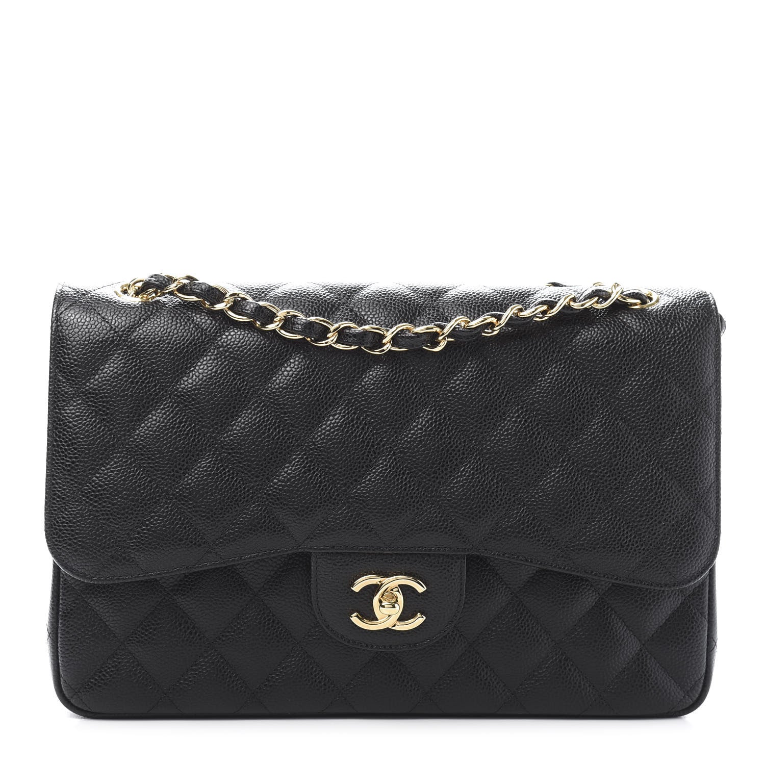 Chanel Caviar Quilted Jumbo Double Flap Black 1 of 10