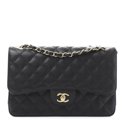 Chanel Caviar Quilted Jumbo Double Flap Black 1 of 10