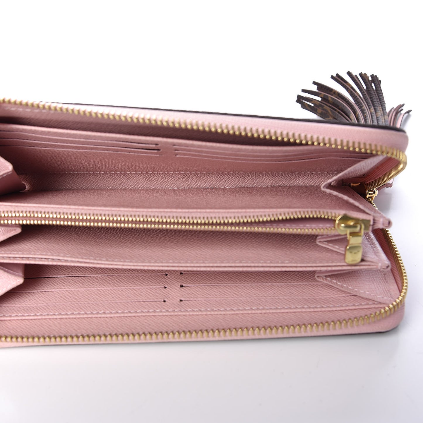 Monogram Pompon Zippy Wallet Rose Ballerine