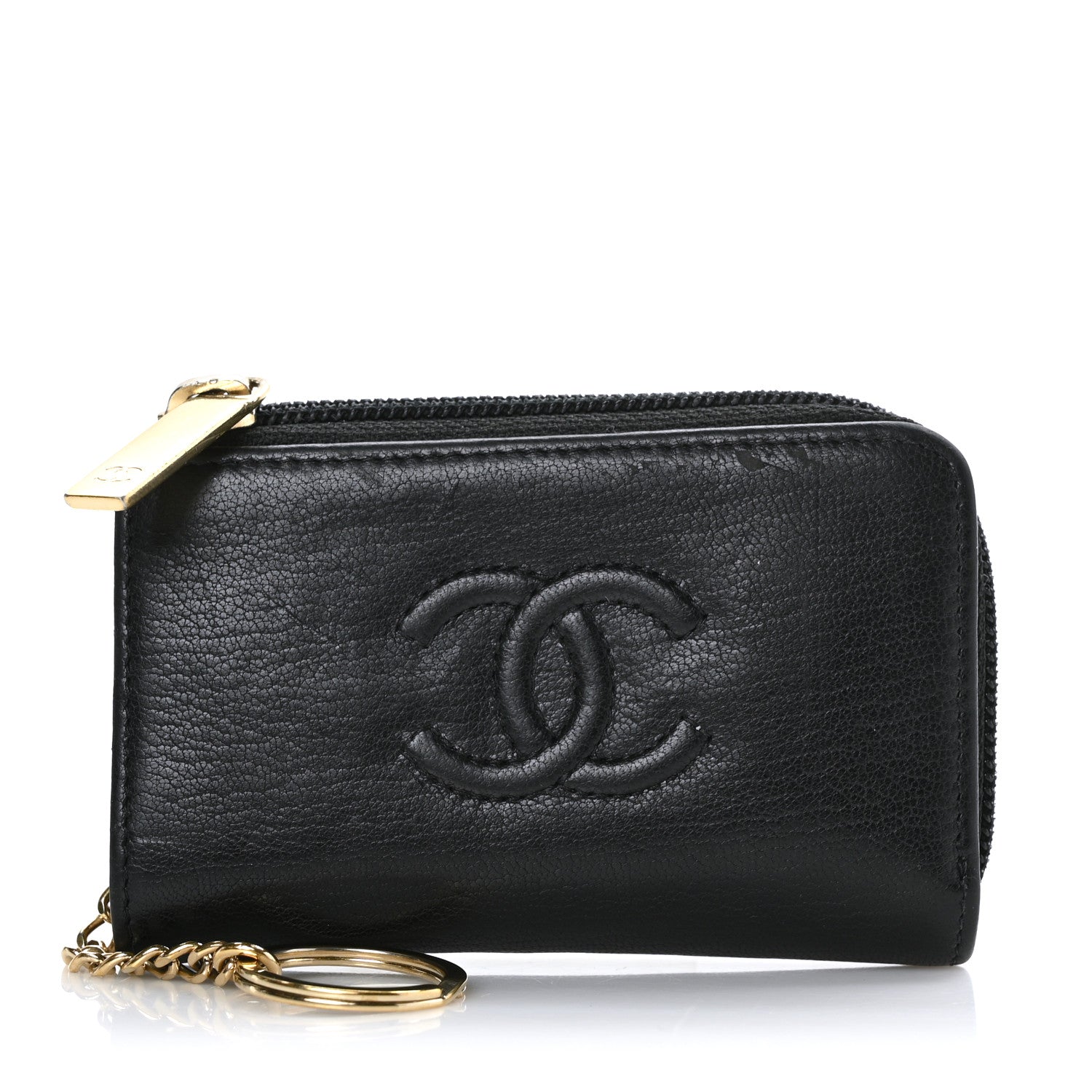 Chanel Calfskin CC Key Holder Case Black 1 of 7