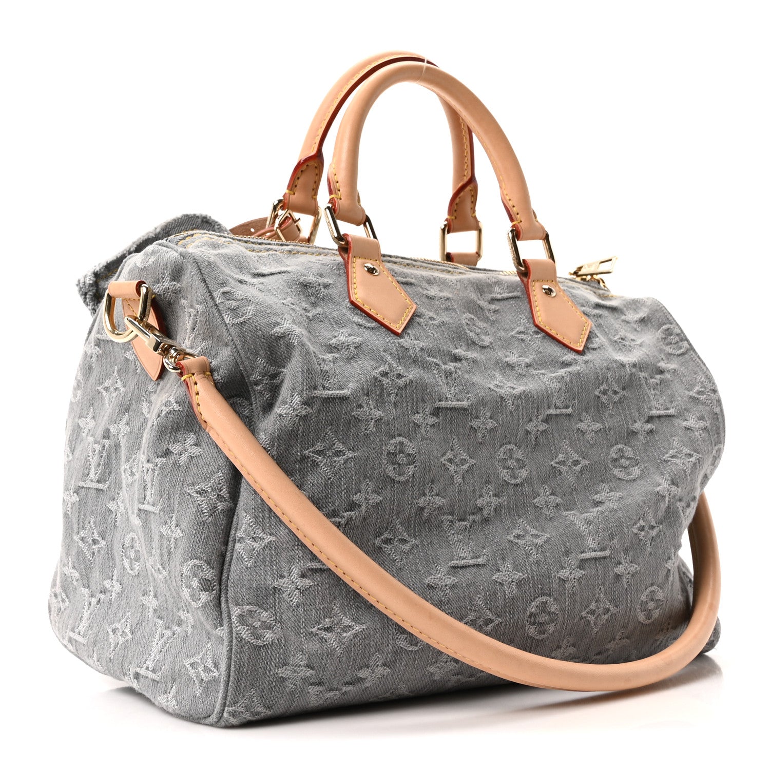 Louis Vuitton Monogram Denim Speedy Soft 30 Washed Gray 3 of 10