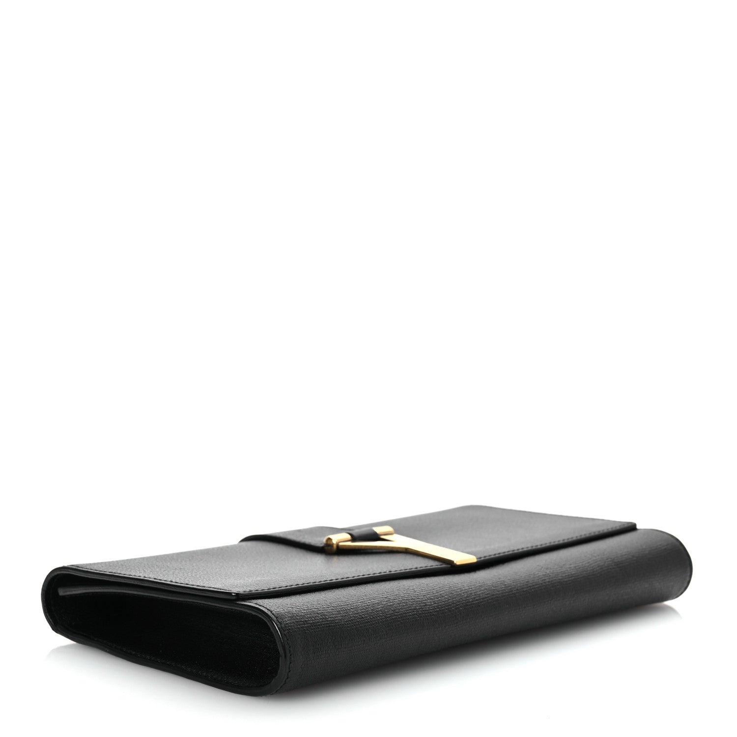 Saint Laurent Textured Calfskin Classic Y Ligne Clutch Black 4 of 10