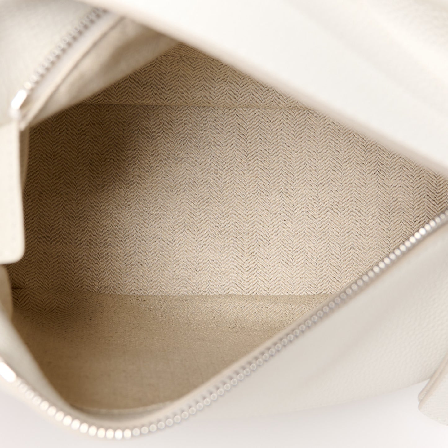 Soft Grained Calfskin Small Puzzle Edge Bag Soft White