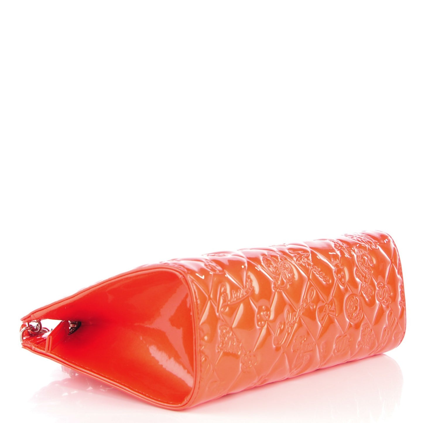 Patent Calfskin Lucky Symbols Pochette Coral