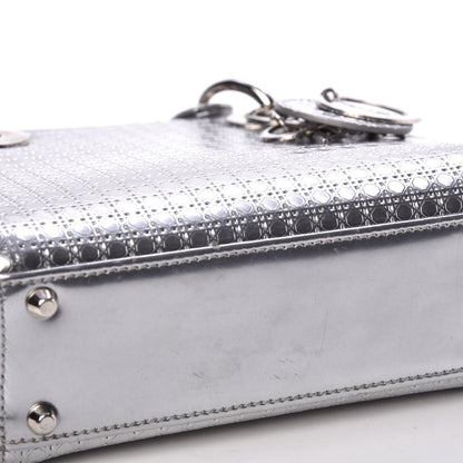 Christian Dior Metallic Patent Micro-Cannage Mini Lady Dior Silver 8 of 9