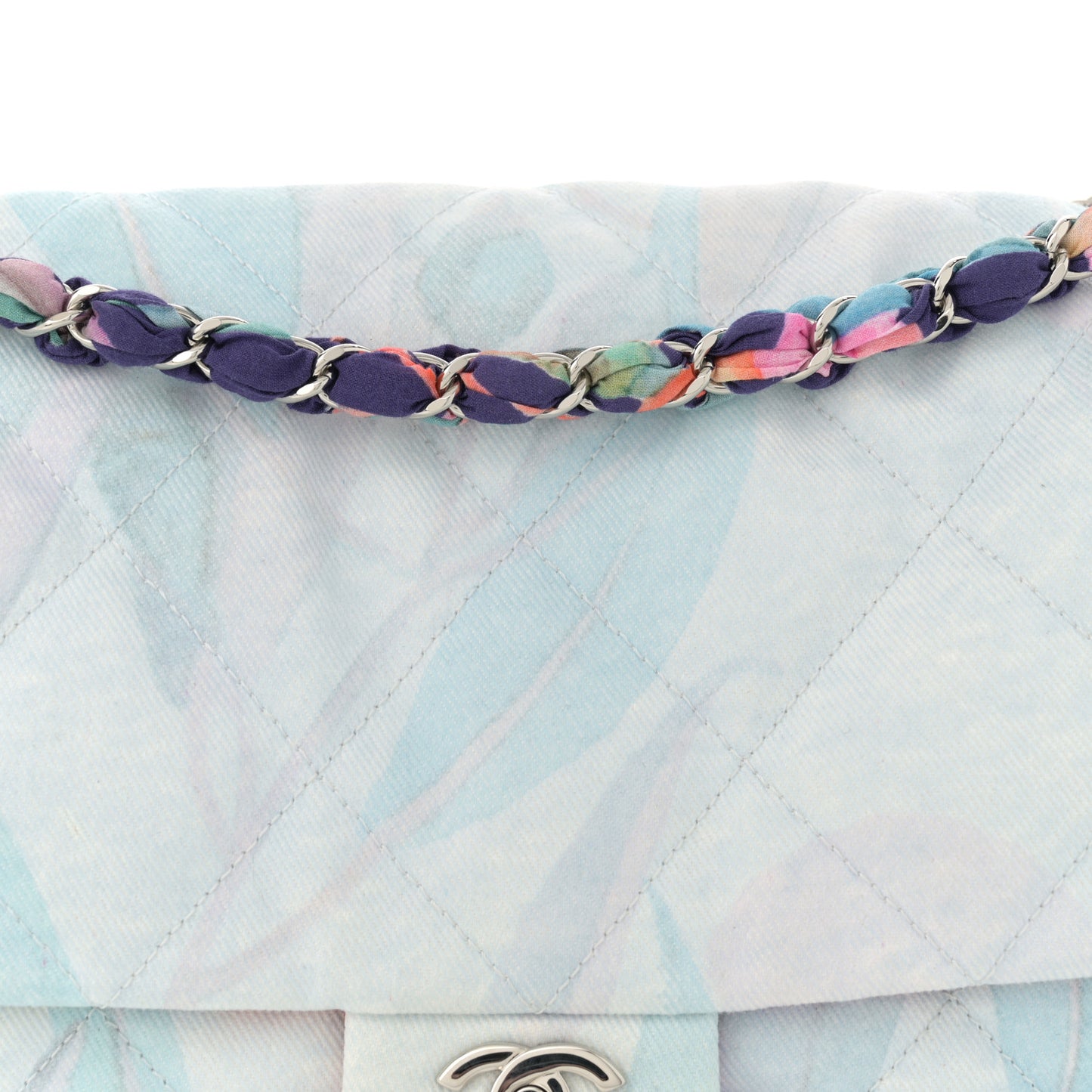 Canvas Quilted Jungle Jeans Flap White Multicolor