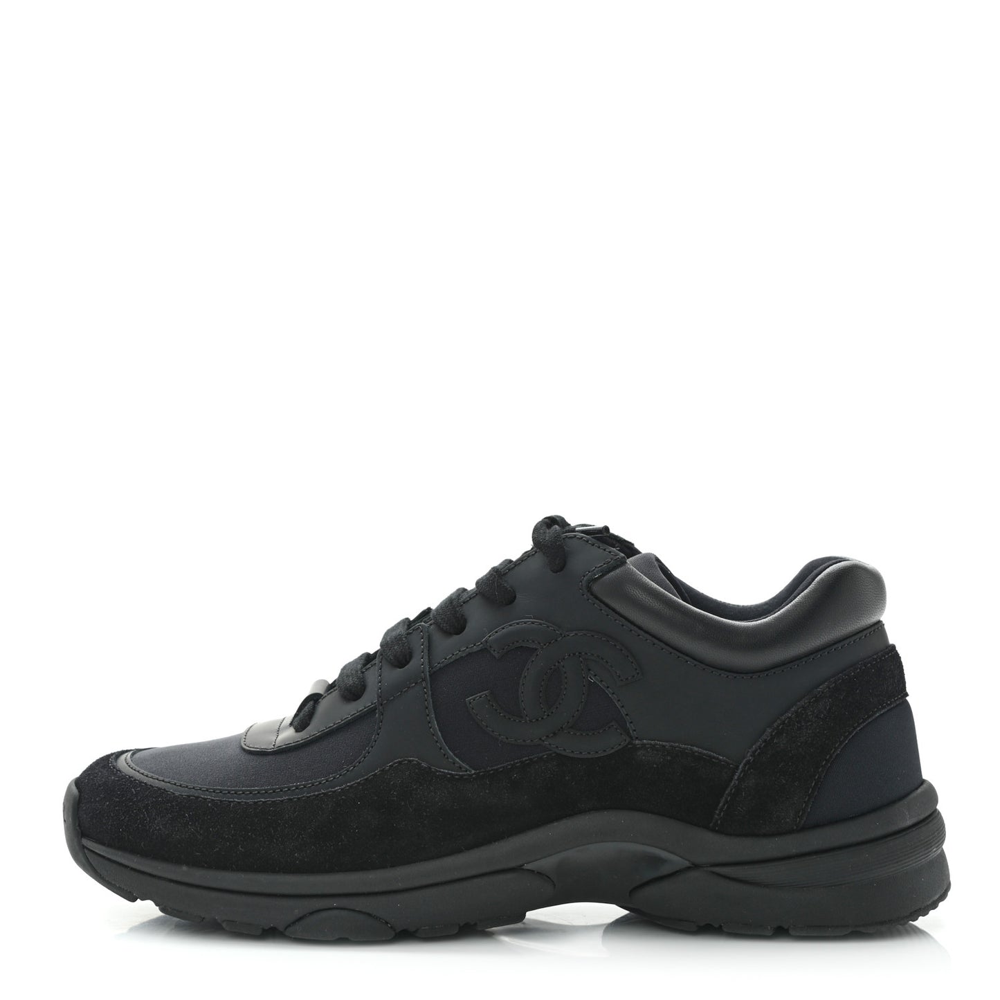 Toile Suede Calfskin CC Sneakers 38 Black