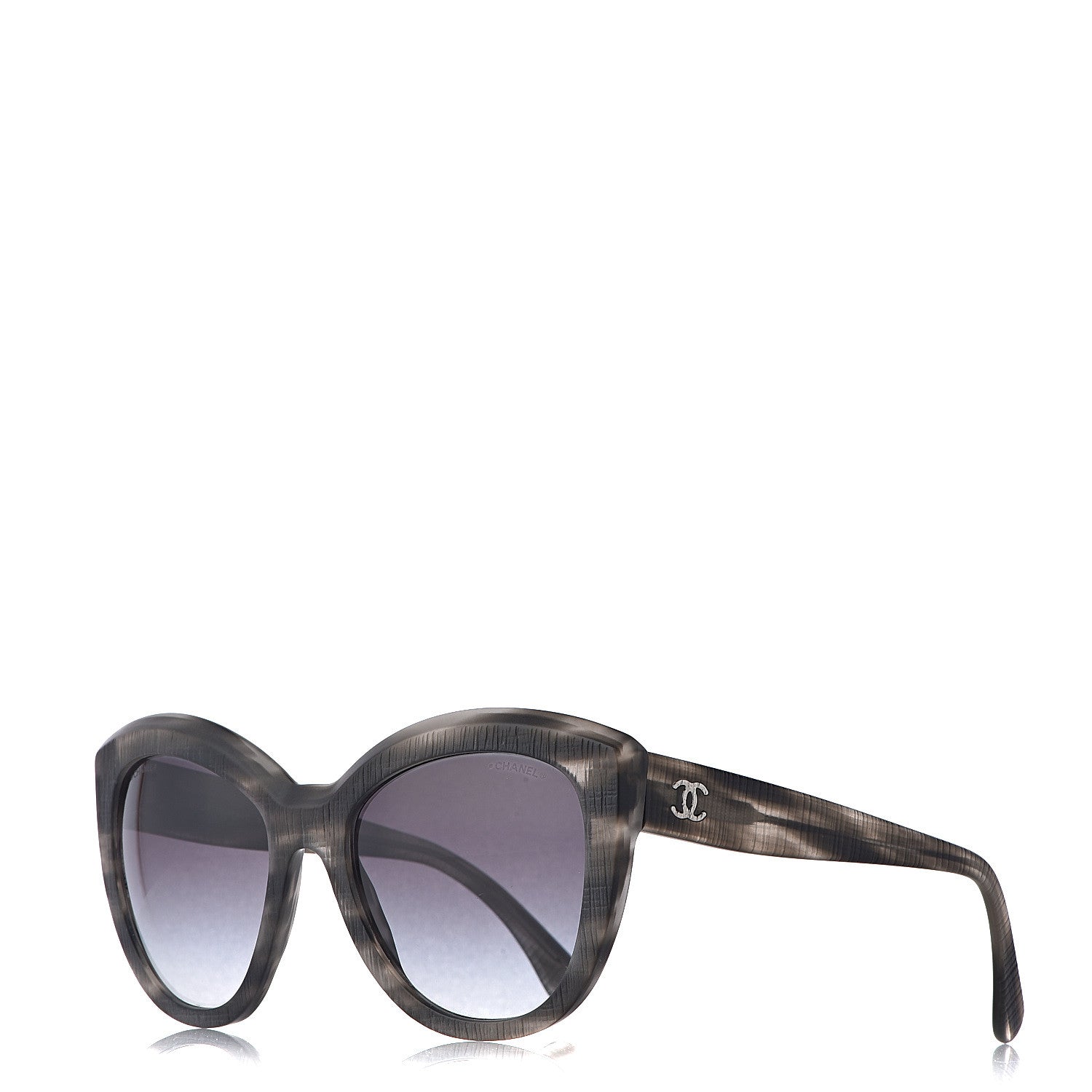 Chanel Tweed Effect CC Polarized Butterfly Signature Sunglasses 5332 Grey 1 of 9