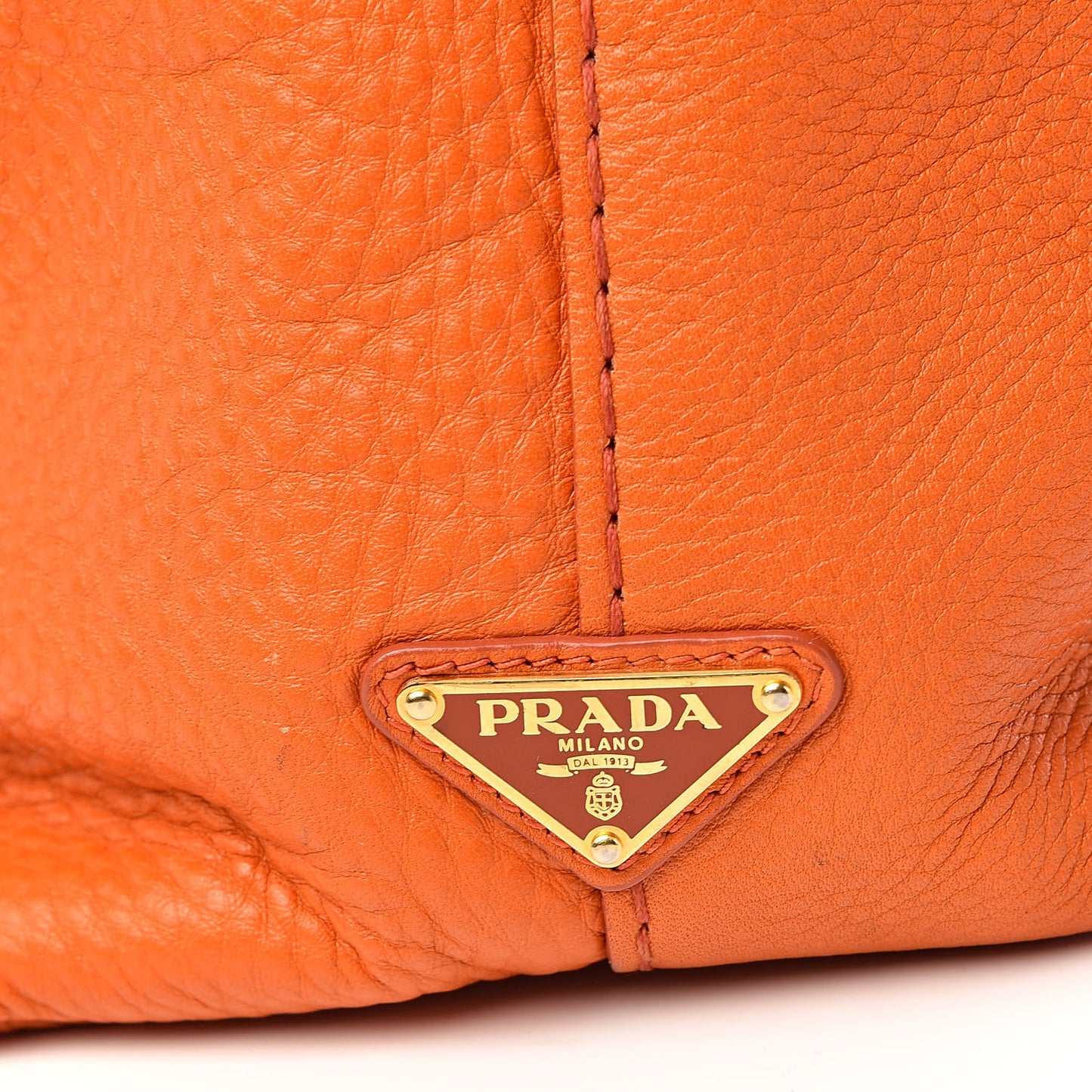 Vitello Daino Logo Shopping Tote Papaya