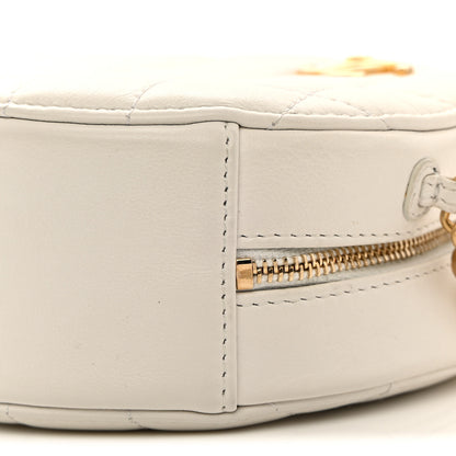 Chanel Calfskin Quilted Pearl Round Clutch With Chain White 10 of 13