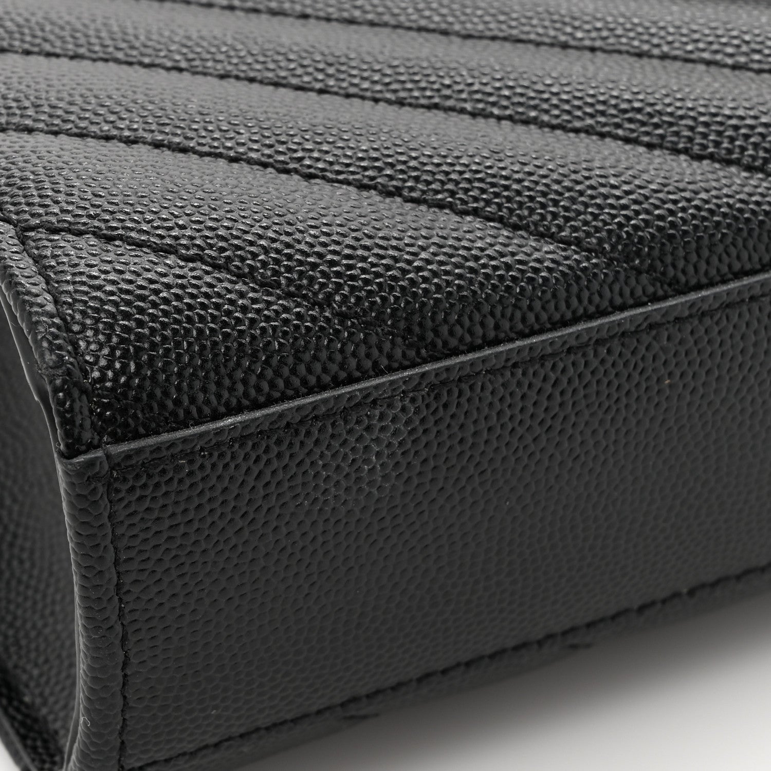 Saint Laurent Grain De Poudre Matelasse Chevron Medium Monogram Satchel Black 13 of 14