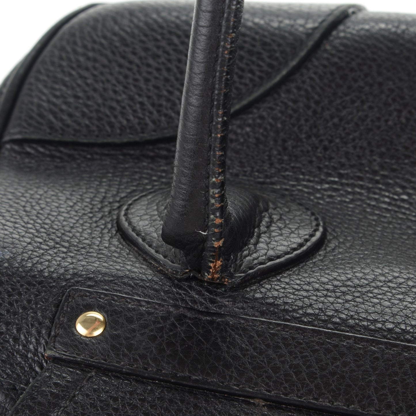 Vitello Daino Pushlock Shoulder Bag Black