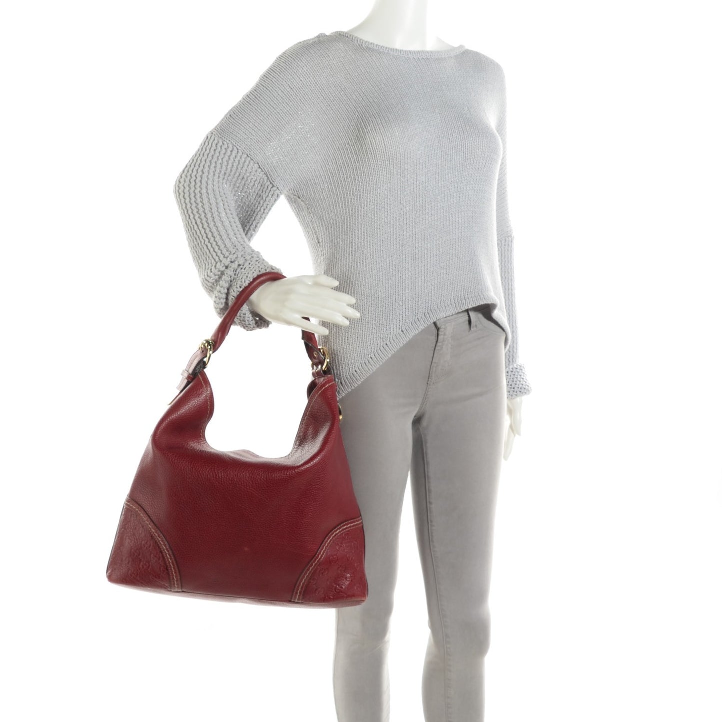 Guccissima Trim Large Signoria Hobo Red