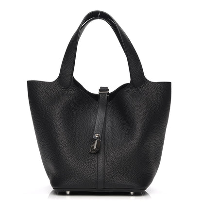 Hermes Taurillon Clemence Picotin Lock 22 MM Black 1 of 7