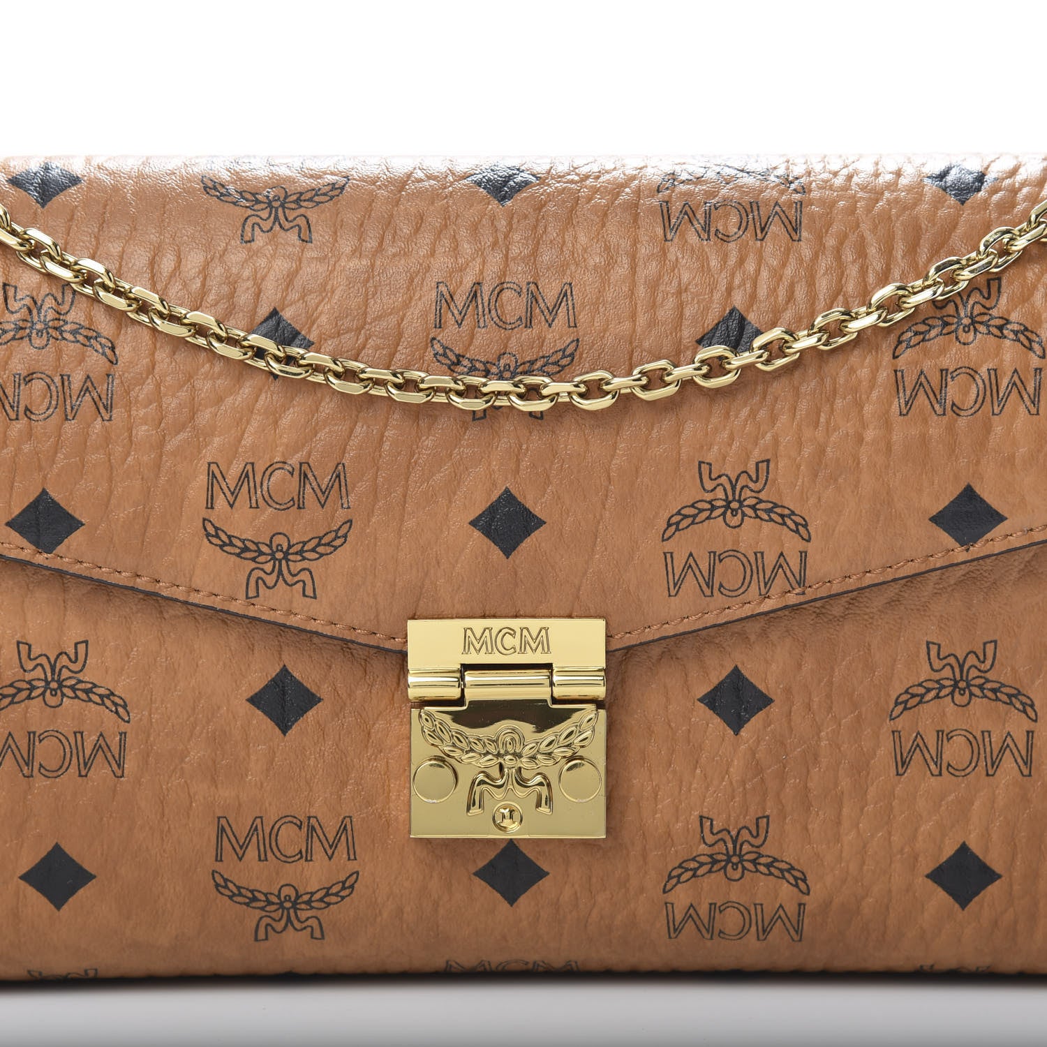 MCM Visetos Millie Wallet On Chain Cognac 8 of 10