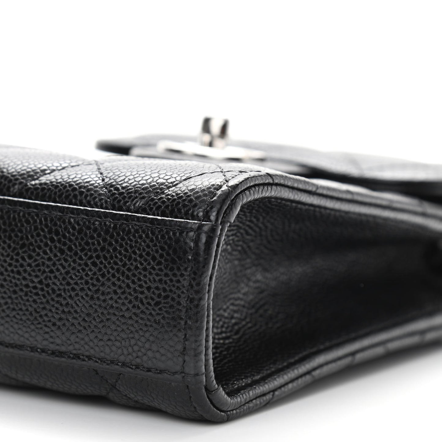 Caviar Quilted Classic Phone Holder Black