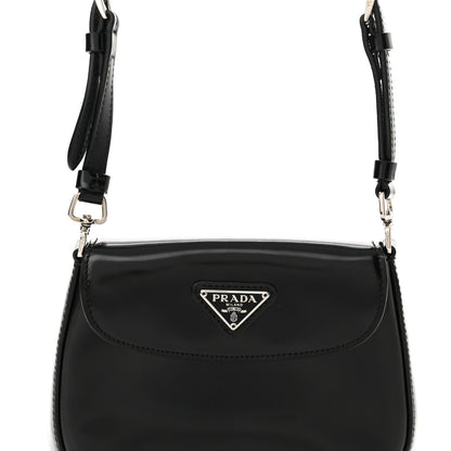 Prada Spazzolato Mini Cleo Flap Adjustable Strap Shoulder Bag Black 8 of 14