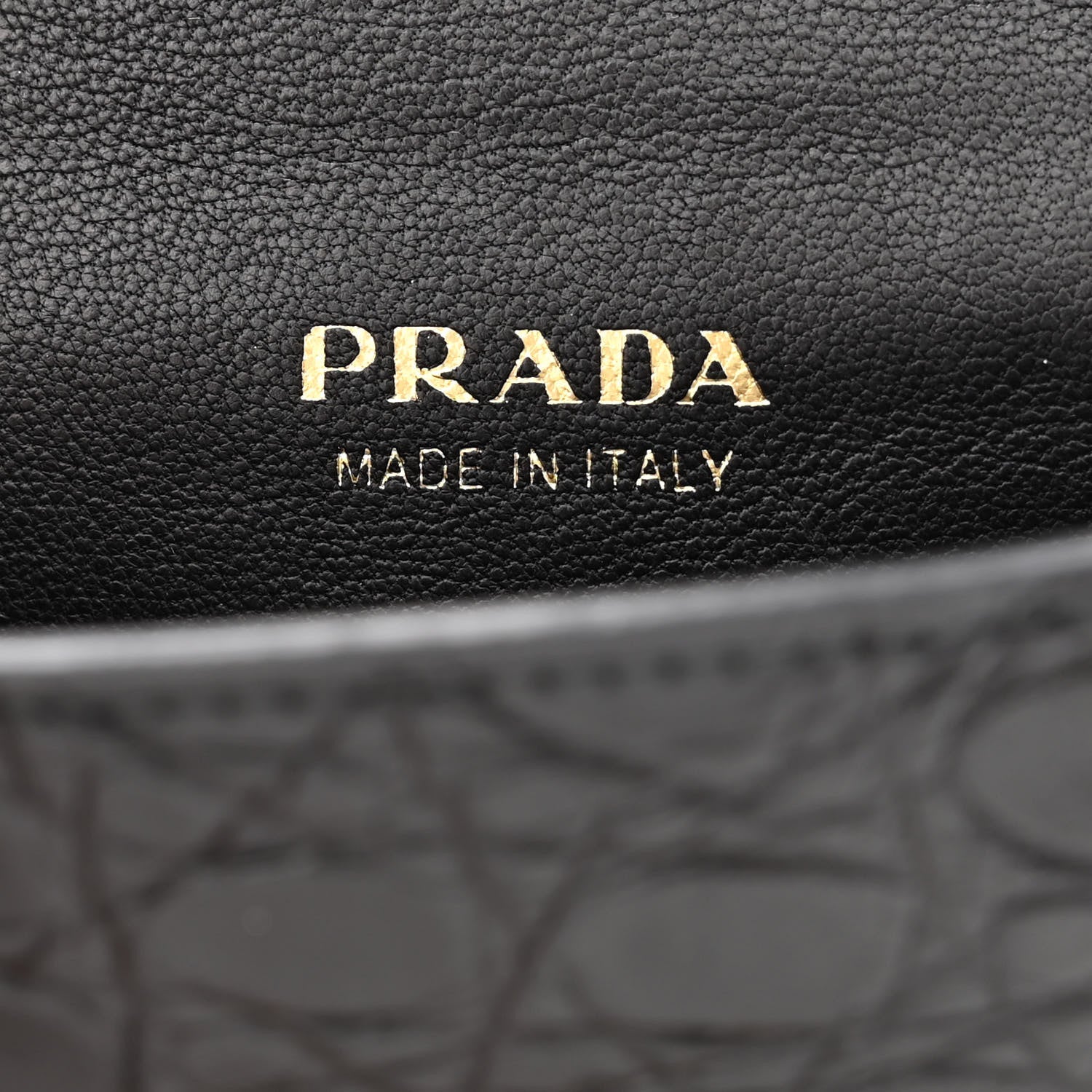 Prada Crocodile Micro Cahier Bag Black 6 of 12