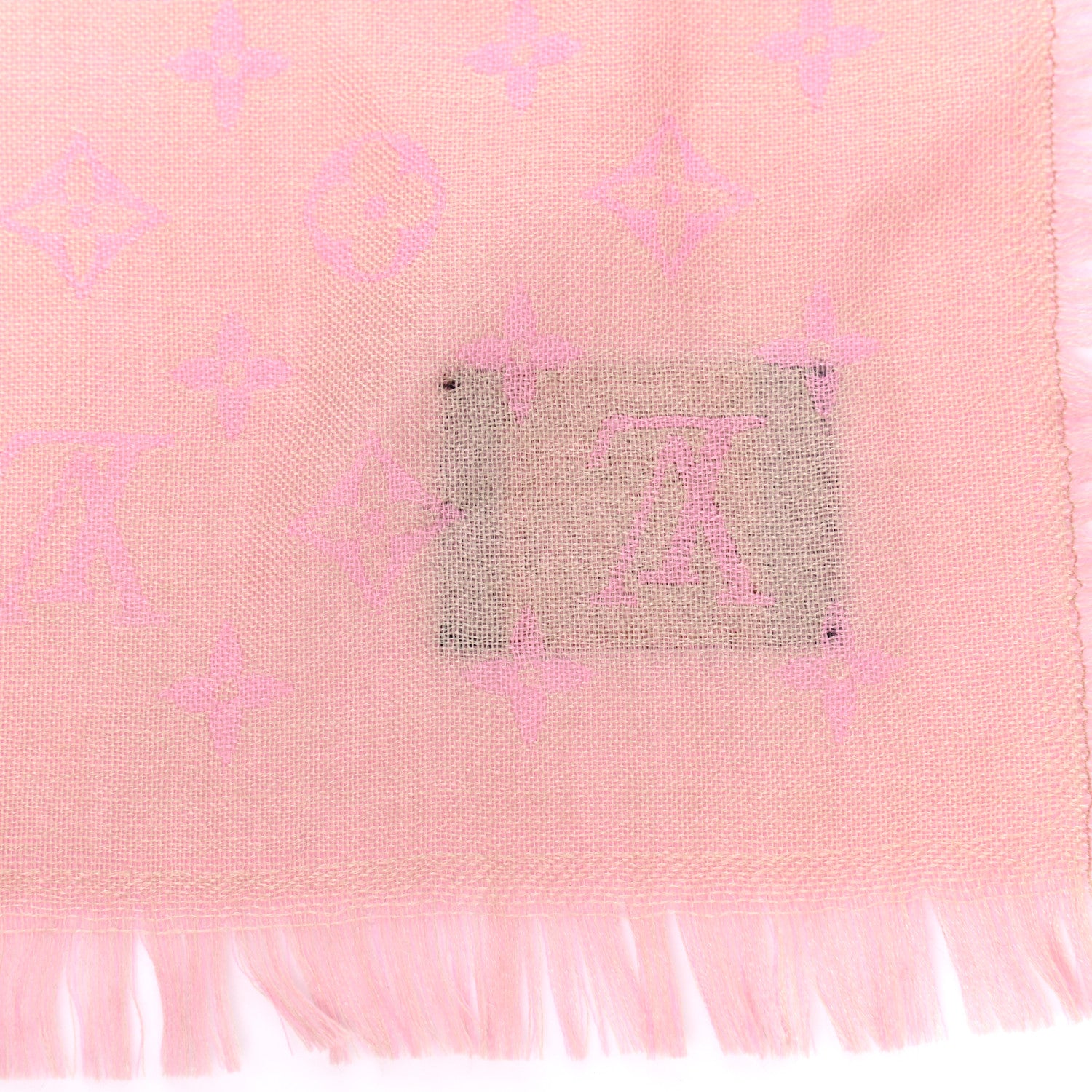 Louis Vuitton Silk Wool Monogram So LV Stole Blush 5 of 5